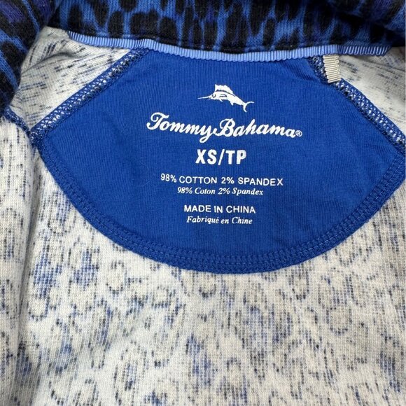 Tommy Bahama Women’s Blue Animal Print Full Zip Knit Jacket Size XS - Picture 3 of 6